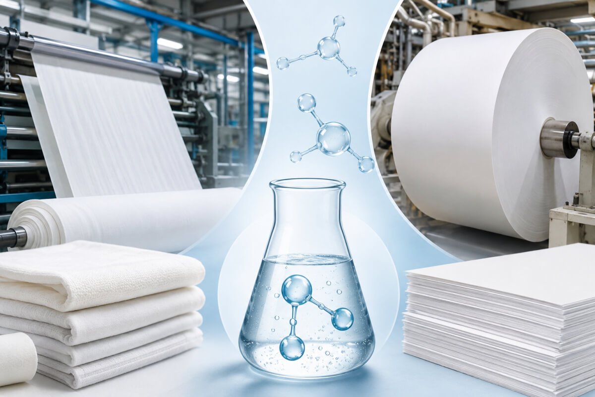 Hydrogen Peroxide as a Bleaching Agent in Textile & Paper Industries